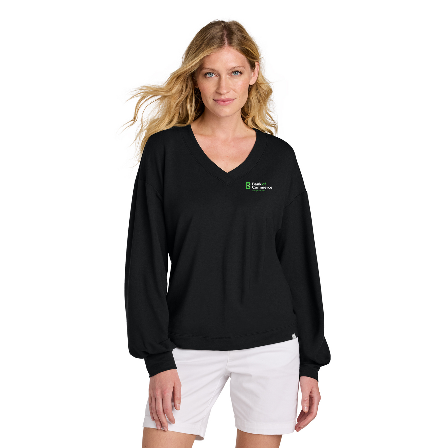 TravisMathew Women's Long Sleeve Weekend V-Neck Blouse