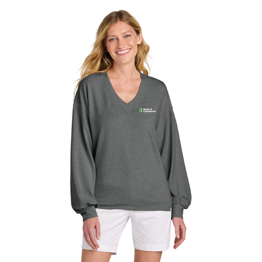TravisMathew Women's Long Sleeve Weekend V-Neck Blouse