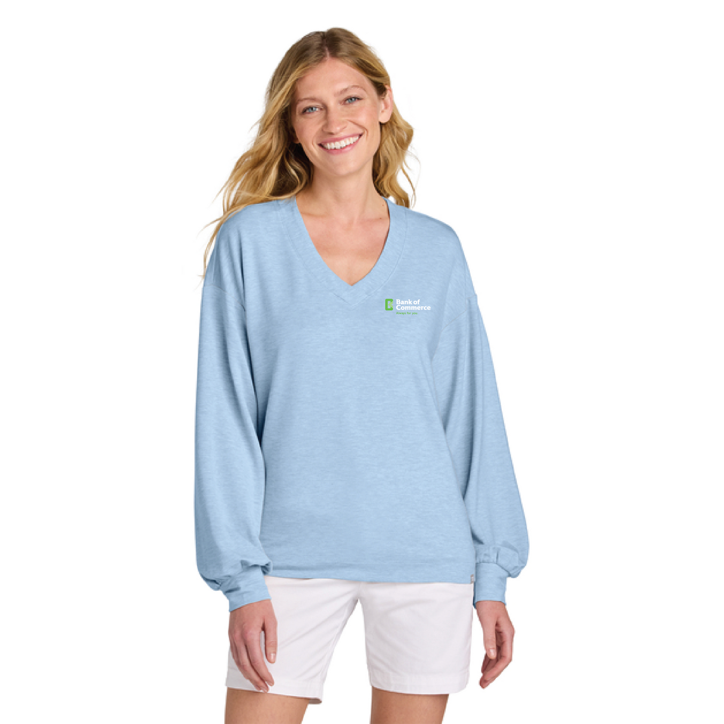 TravisMathew Women's Long Sleeve Weekend V-Neck Blouse