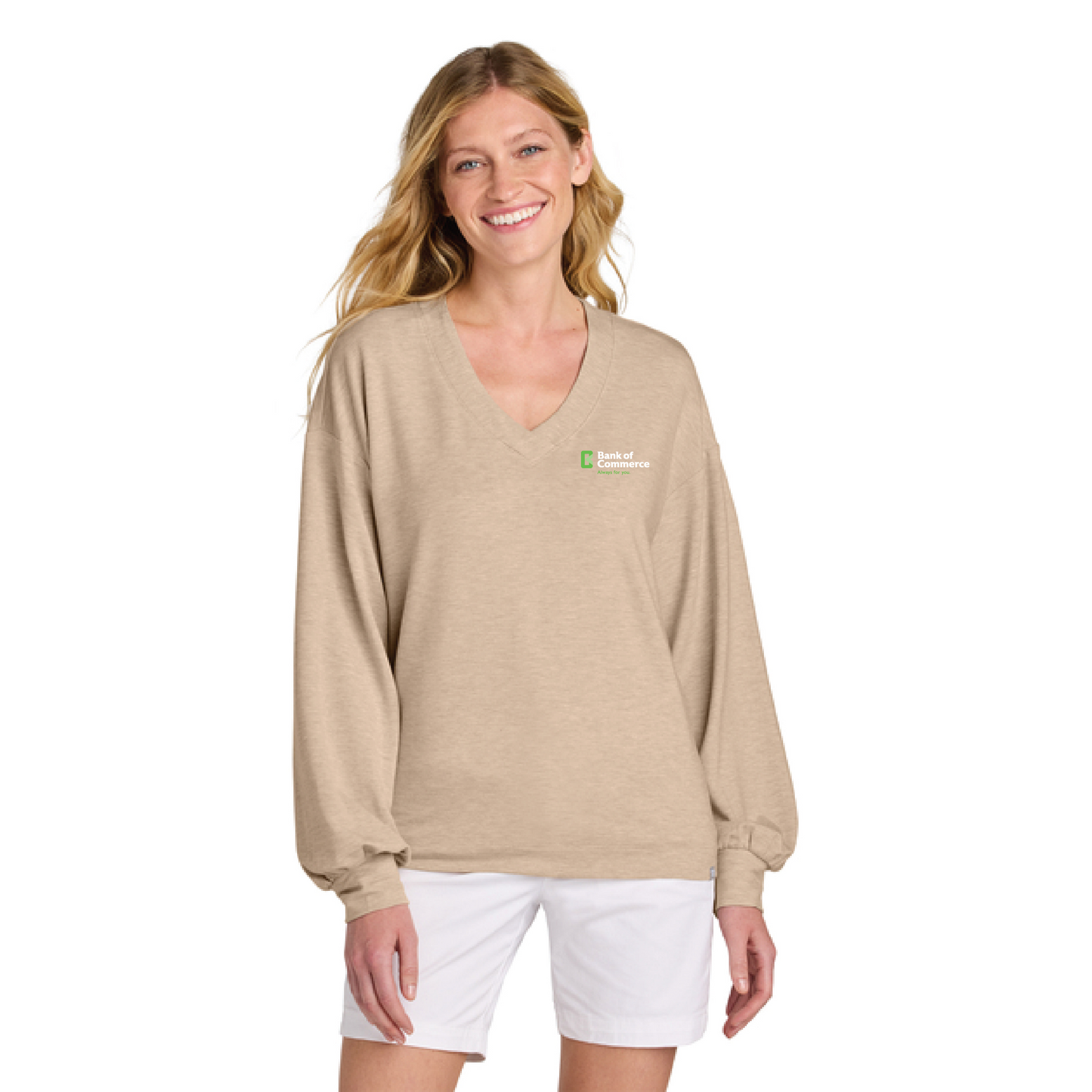 TravisMathew Women's Long Sleeve Weekend V-Neck Blouse