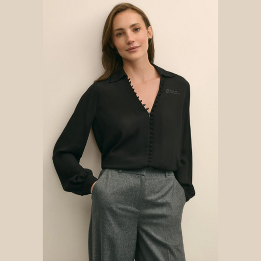 Brooks Brothers® Women's Crepe Open V-Neck Blouse