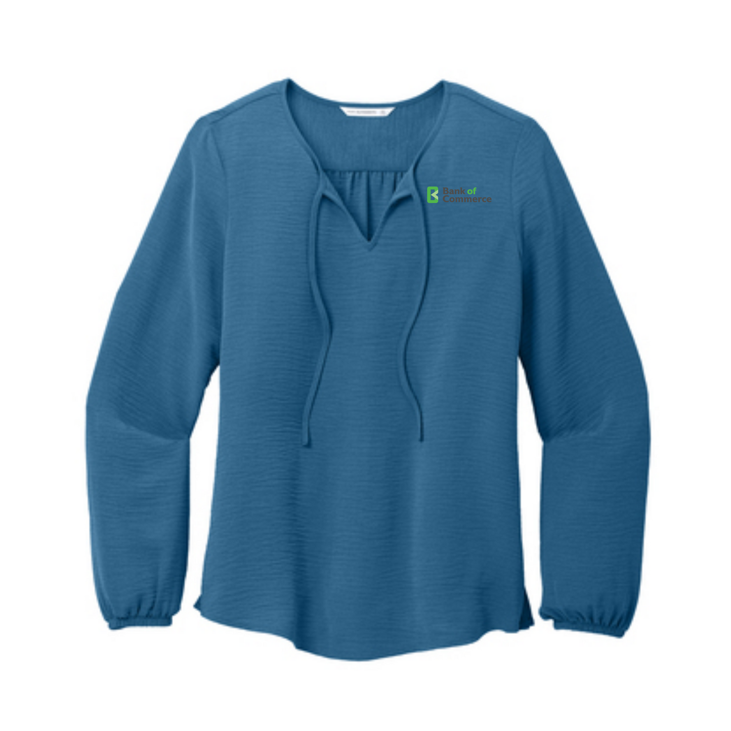 Women's Port Authority Textured Crepe Blouse - AEGEAN BLUE