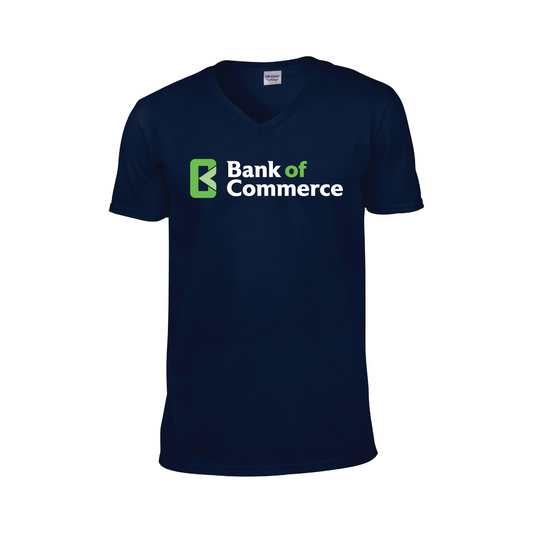 Logo Gildan Adult Softstyle Short Sleeve V-Neck T-Shirt